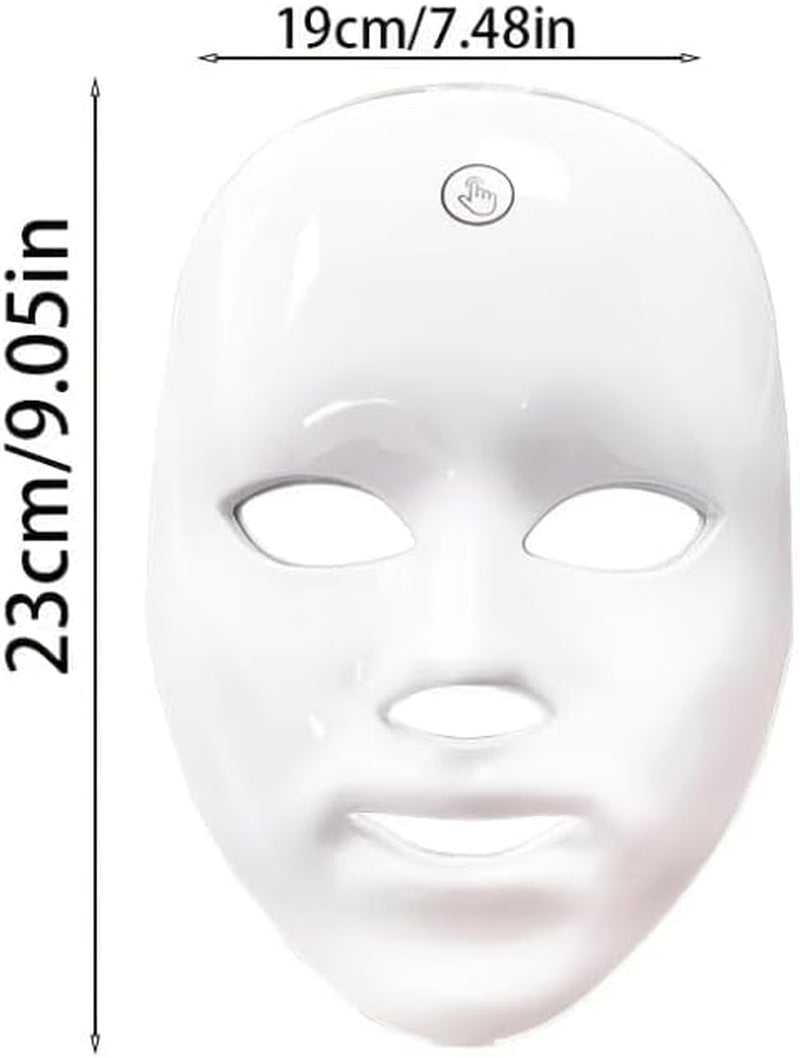 USB Rechargeable 7-Colour LED Lightweight Therapy Mask, Infared Light Repair, Anti-Wrinkle, Acne Removal, Skin Rejuvenation, Blemish Repair, Auto Mode, Wireless Design- (BOX SET)