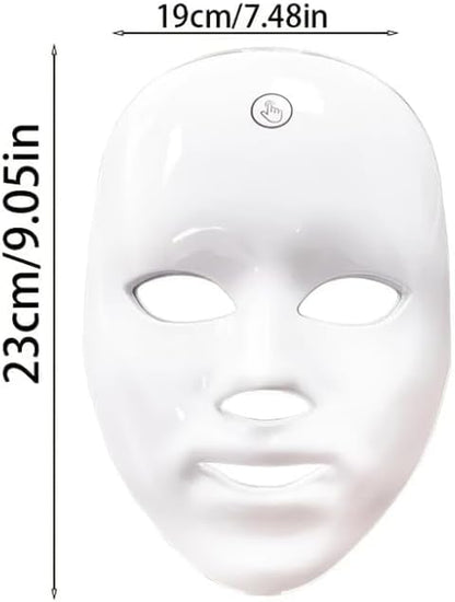USB Rechargeable 7-Colour LED Lightweight Therapy Mask, Infared Light Repair, Anti-Wrinkle, Acne Removal, Skin Rejuvenation, Blemish Repair, Auto Mode, Wireless Design- (BOX SET)